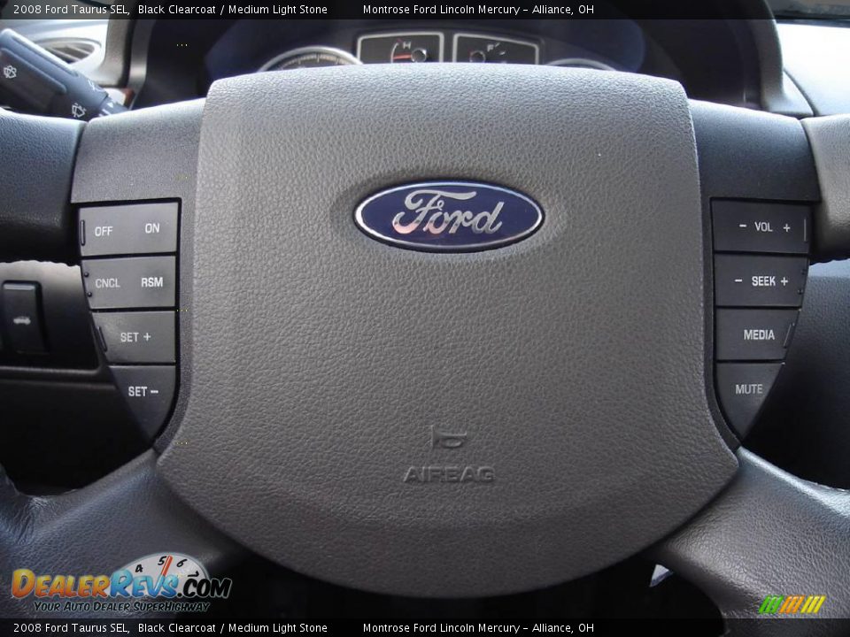 2008 Ford Taurus SEL Black Clearcoat / Medium Light Stone Photo #26