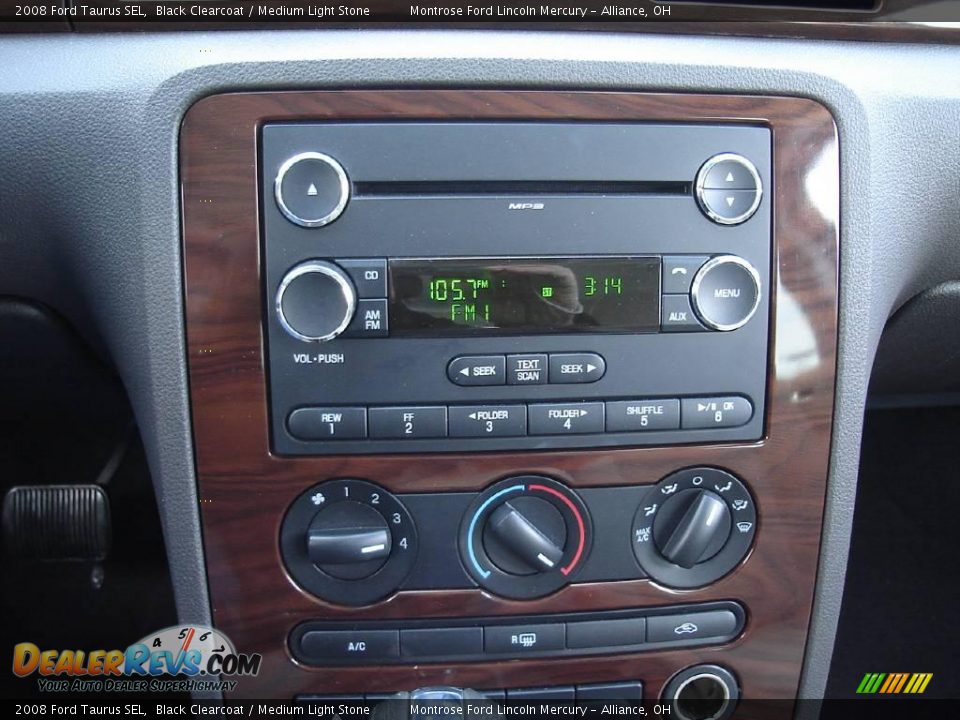 2008 Ford Taurus SEL Black Clearcoat / Medium Light Stone Photo #27