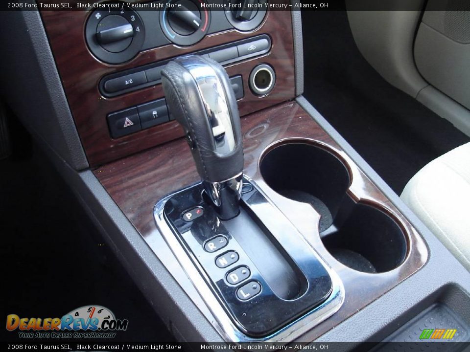 2008 Ford Taurus SEL Black Clearcoat / Medium Light Stone Photo #28