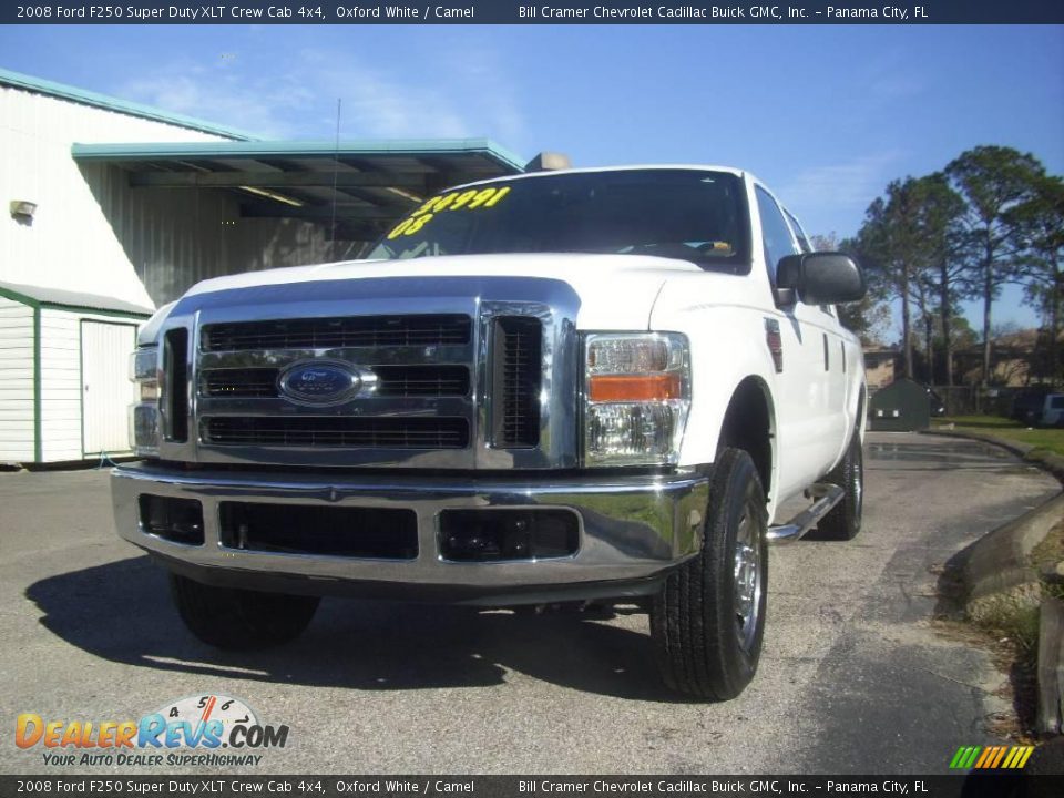2008 Ford F250 Super Duty XLT Crew Cab 4x4 Oxford White / Camel Photo #2