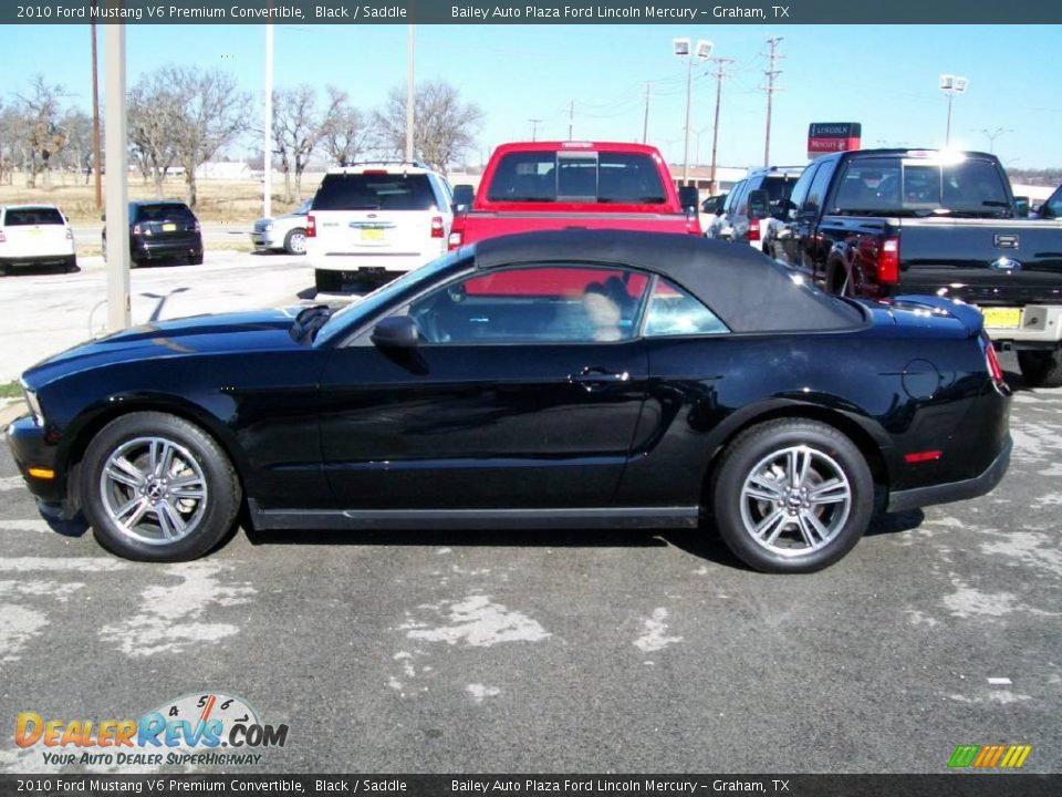 2010 Ford Mustang V6 Premium Convertible Black / Saddle Photo #2
