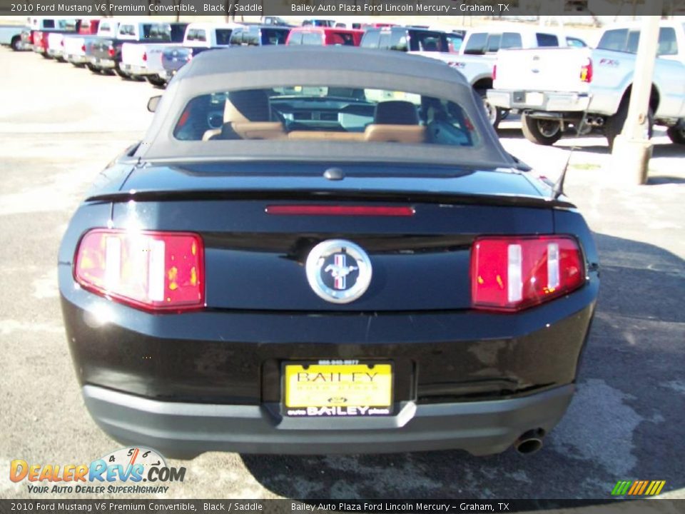 2010 Ford Mustang V6 Premium Convertible Black / Saddle Photo #5