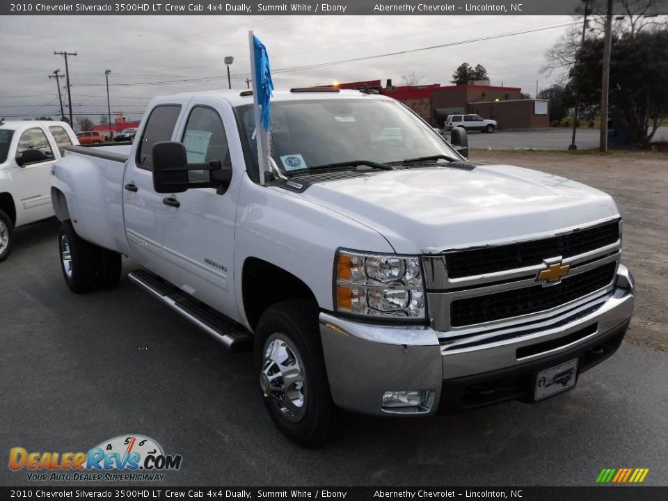 2010 Chevrolet Silverado 3500HD LT Crew Cab 4x4 Dually Summit White / Ebony Photo #6