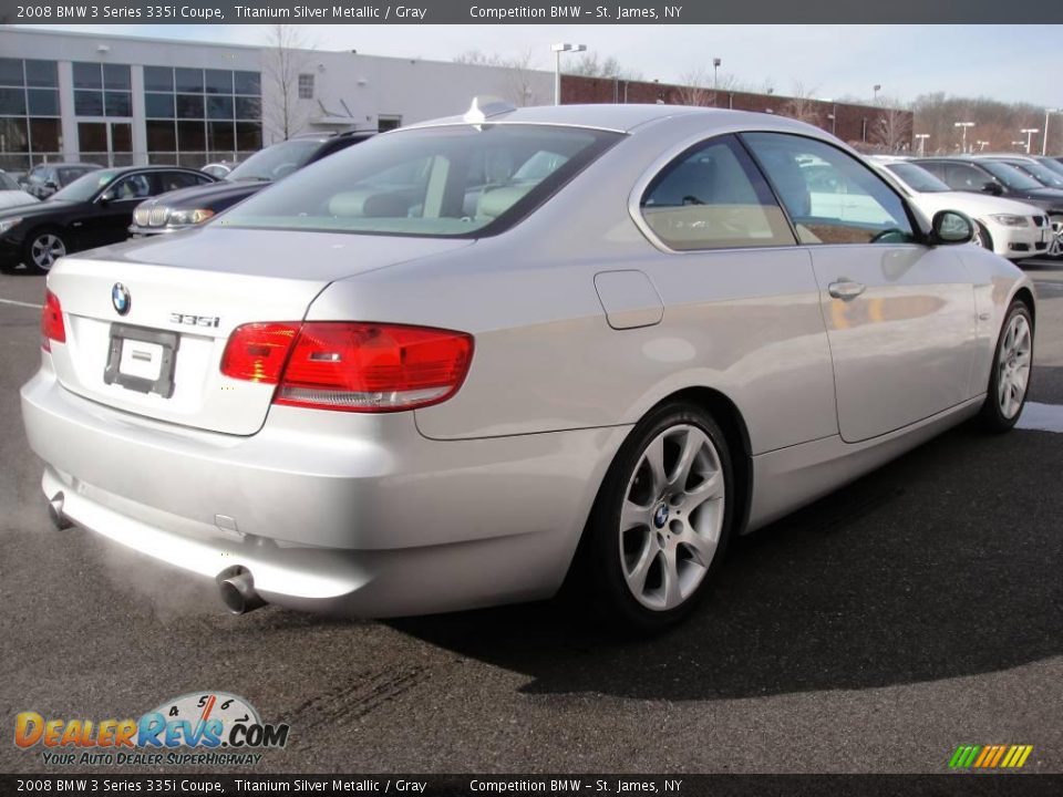 2008 BMW 3 Series 335i Coupe Titanium Silver Metallic / Gray Photo #6