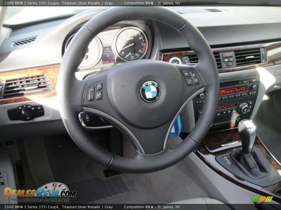 2008 BMW 3 Series 335i Coupe Titanium Silver Metallic / Gray Photo #11