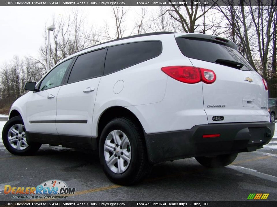 2009 Chevrolet Traverse LS AWD Summit White / Dark Gray/Light Gray Photo #4