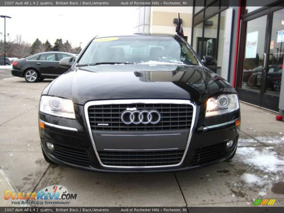 2007 Audi A8 L 4.2 quattro Brilliant Black / Black/Amaretto Photo #2