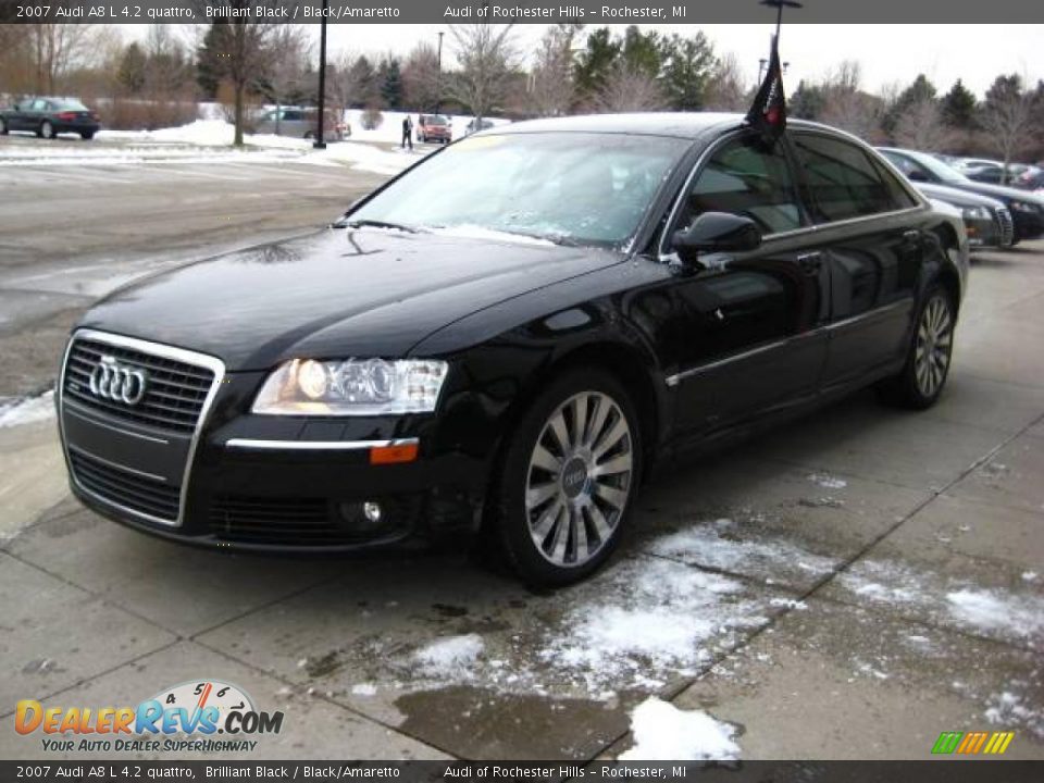 2007 Audi A8 L 4.2 quattro Brilliant Black / Black/Amaretto Photo #3