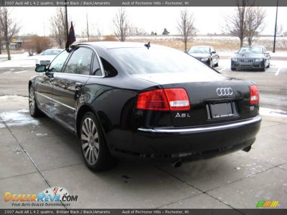 2007 Audi A8 L 4.2 quattro Brilliant Black / Black/Amaretto Photo #4
