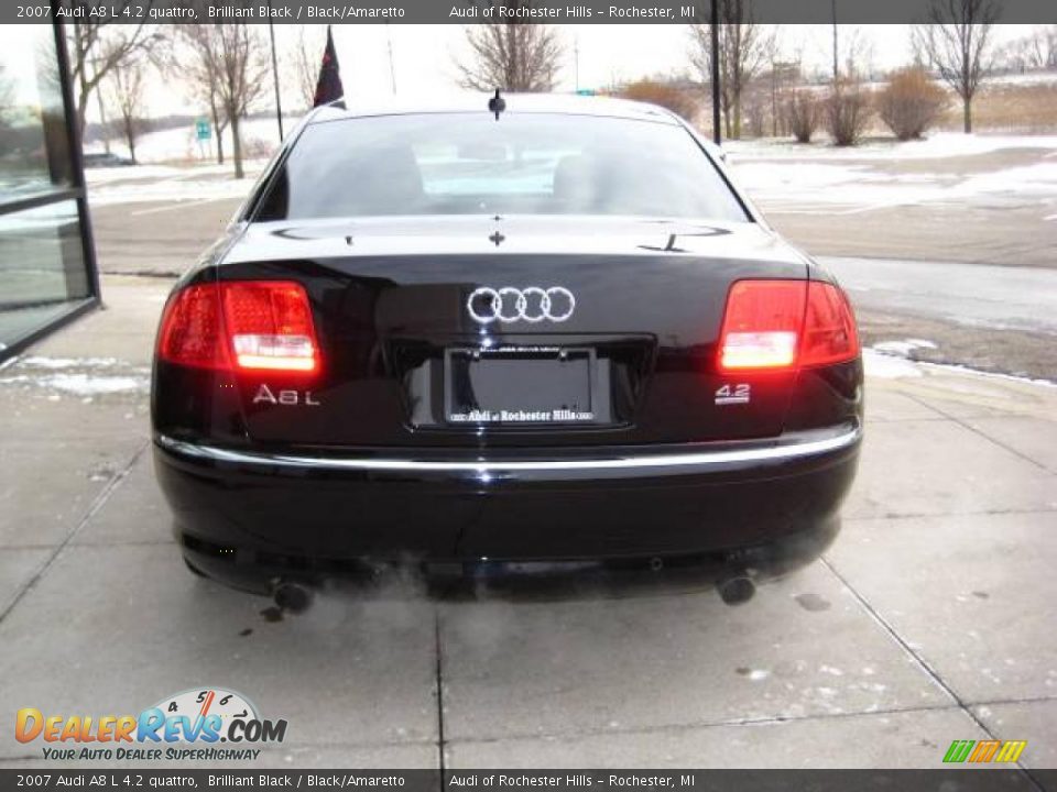 2007 Audi A8 L 4.2 quattro Brilliant Black / Black/Amaretto Photo #5
