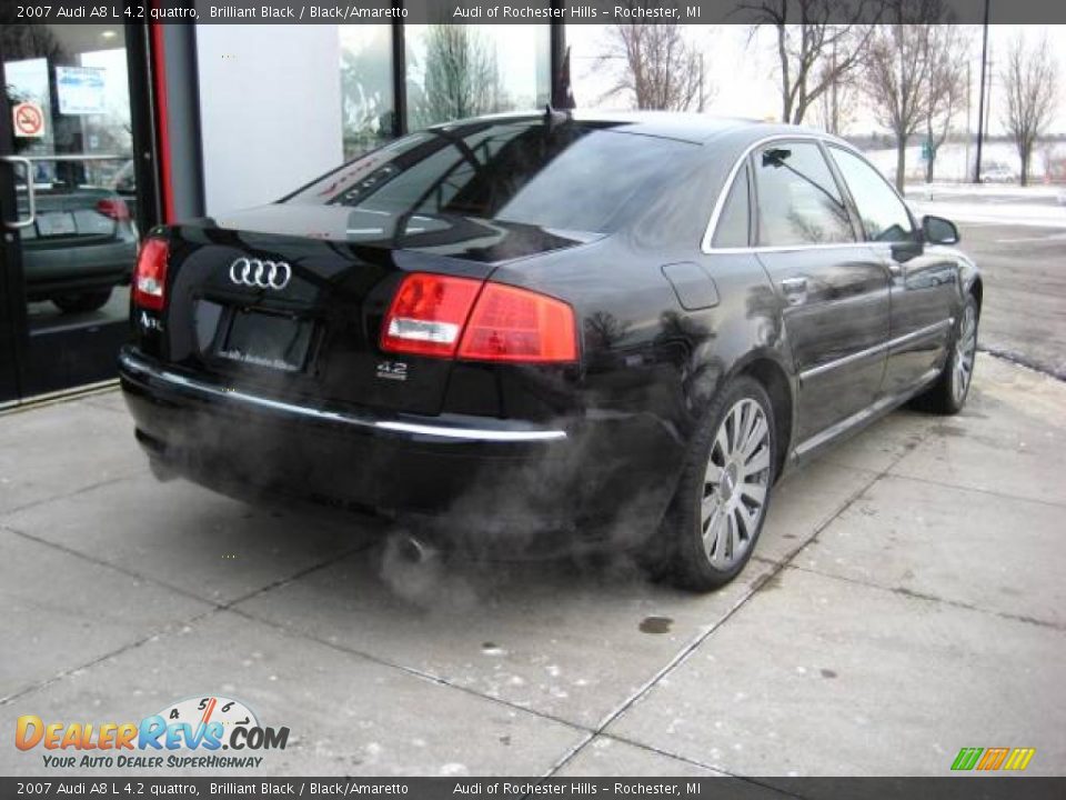 2007 Audi A8 L 4.2 quattro Brilliant Black / Black/Amaretto Photo #6