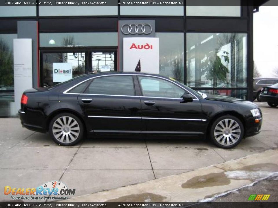 2007 Audi A8 L 4.2 quattro Brilliant Black / Black/Amaretto Photo #7