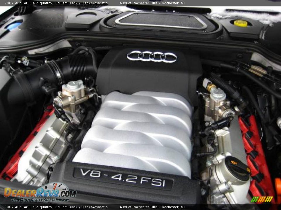 2007 Audi A8 L 4.2 quattro Brilliant Black / Black/Amaretto Photo #10