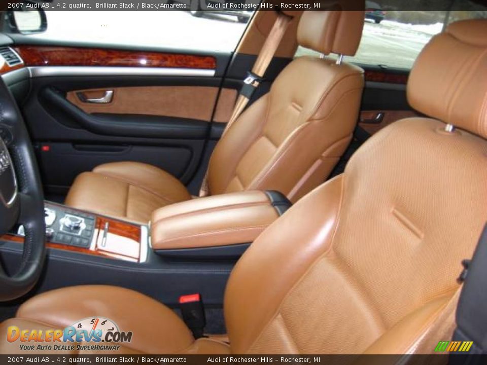 2007 Audi A8 L 4.2 quattro Brilliant Black / Black/Amaretto Photo #12