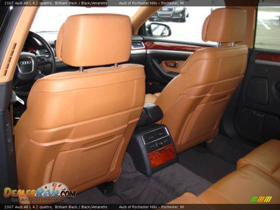 2007 Audi A8 L 4.2 quattro Brilliant Black / Black/Amaretto Photo #13