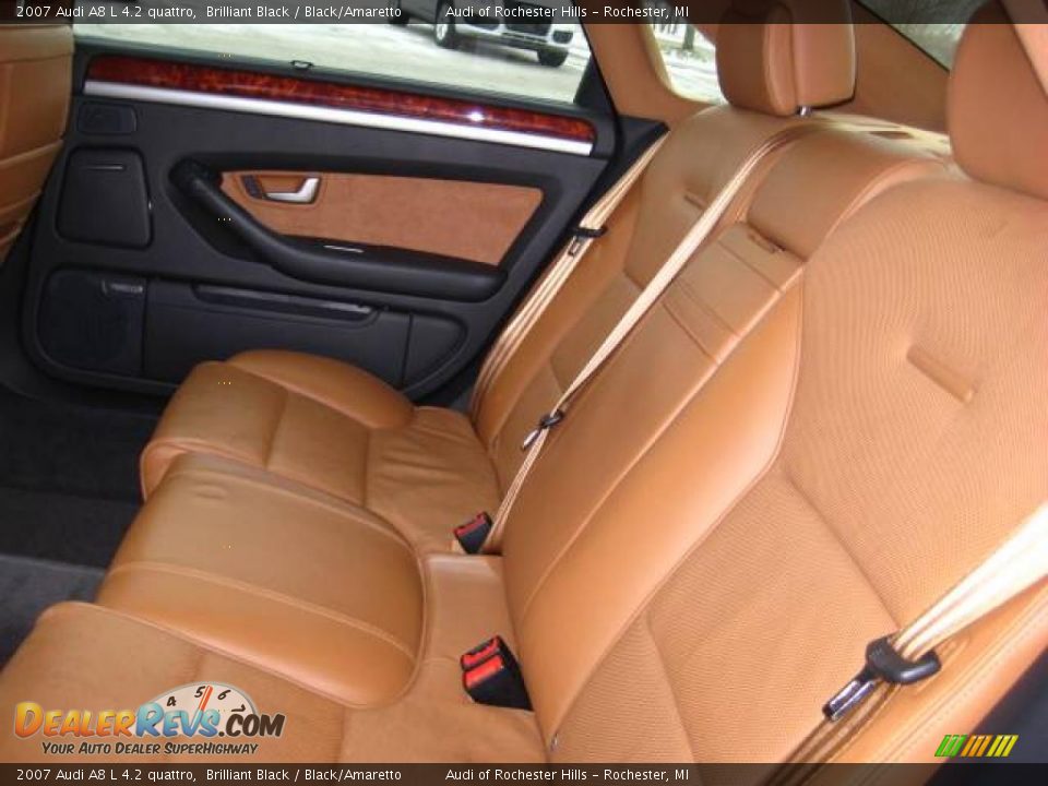 2007 Audi A8 L 4.2 quattro Brilliant Black / Black/Amaretto Photo #14
