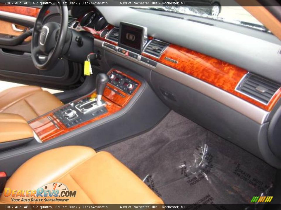 2007 Audi A8 L 4.2 quattro Brilliant Black / Black/Amaretto Photo #16