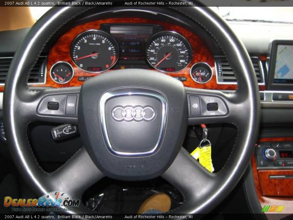 2007 Audi A8 L 4.2 quattro Brilliant Black / Black/Amaretto Photo #21