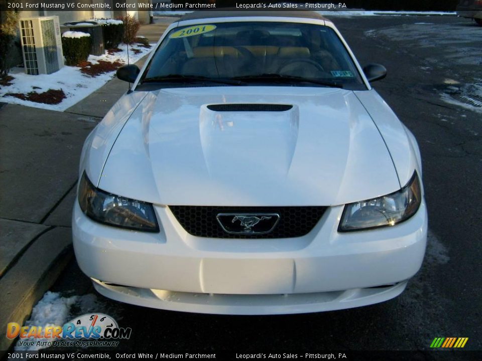 2001 Ford Mustang V6 Convertible Oxford White / Medium Parchment Photo #7