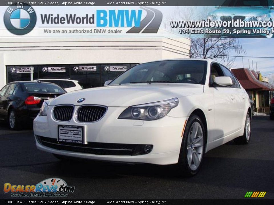 2008 BMW 5 Series 528xi Sedan Alpine White / Beige Photo #1