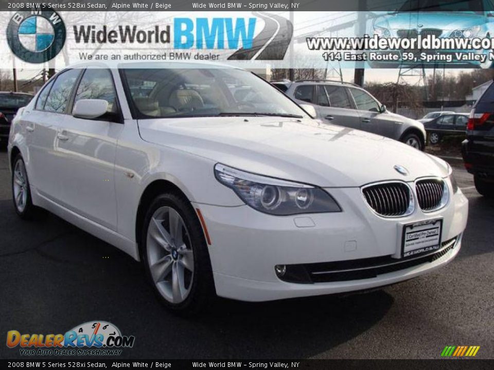 2008 BMW 5 Series 528xi Sedan Alpine White / Beige Photo #3