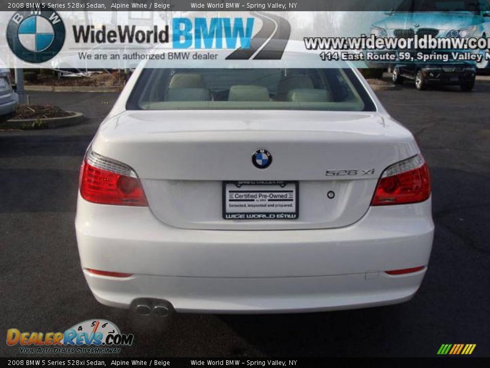 2008 BMW 5 Series 528xi Sedan Alpine White / Beige Photo #5