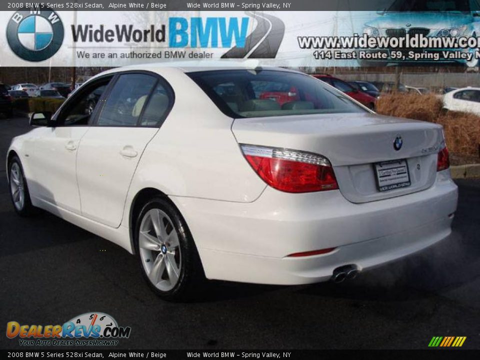 2008 BMW 5 Series 528xi Sedan Alpine White / Beige Photo #6