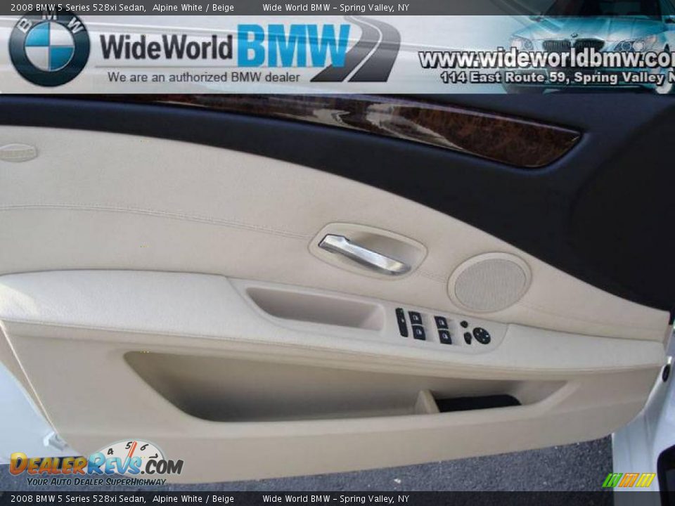 2008 BMW 5 Series 528xi Sedan Alpine White / Beige Photo #8