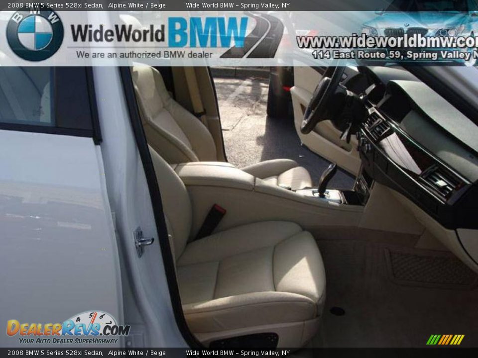 2008 BMW 5 Series 528xi Sedan Alpine White / Beige Photo #10