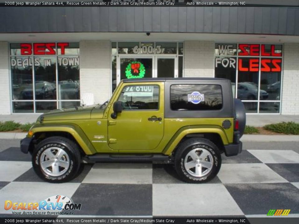 2008 Jeep Wrangler Sahara 4x4 Rescue Green Metallic / Dark Slate Gray/Medium Slate Gray Photo #1