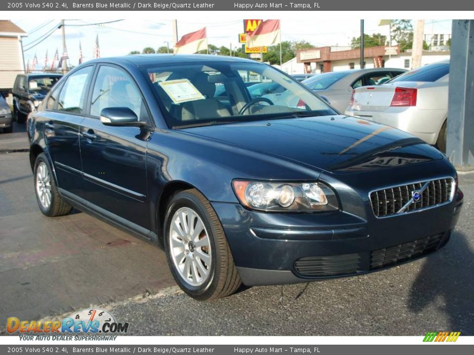 2005 Volvo S40 2.4i Barents Blue Metallic / Dark Beige/Quartz Leather Photo #4