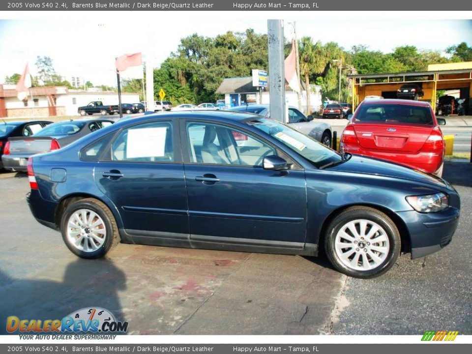 2005 Volvo S40 2.4i Barents Blue Metallic / Dark Beige/Quartz Leather Photo #5
