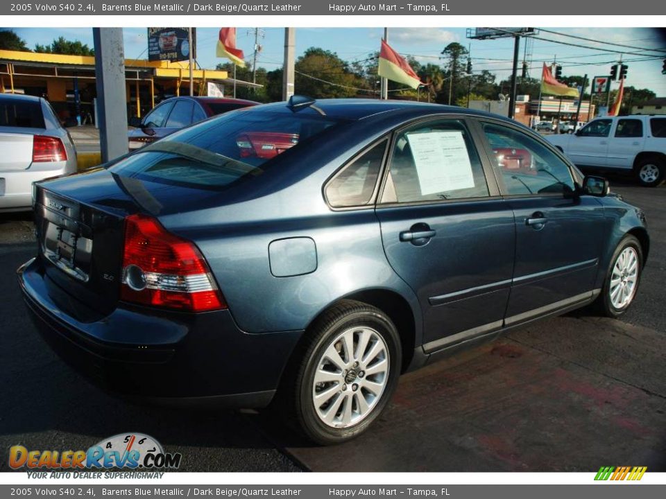 2005 Volvo S40 2.4i Barents Blue Metallic / Dark Beige/Quartz Leather Photo #6