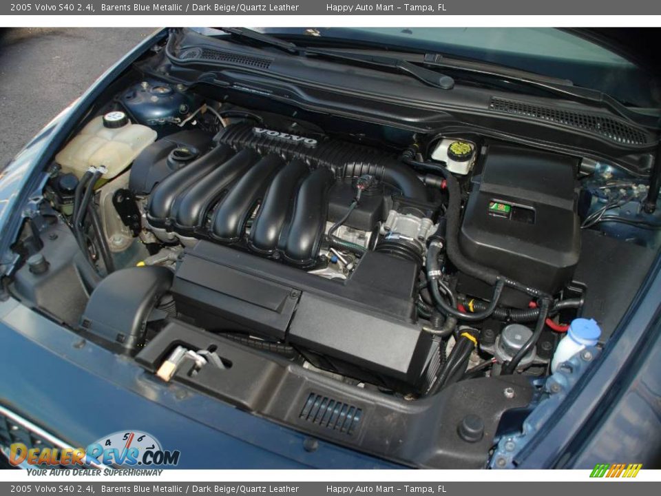 2005 Volvo S40 2.4i Barents Blue Metallic / Dark Beige/Quartz Leather Photo #21