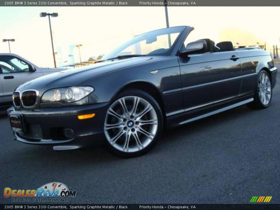 2005 BMW 3 Series 330i Convertible Sparkling Graphite Metallic / Black Photo #2