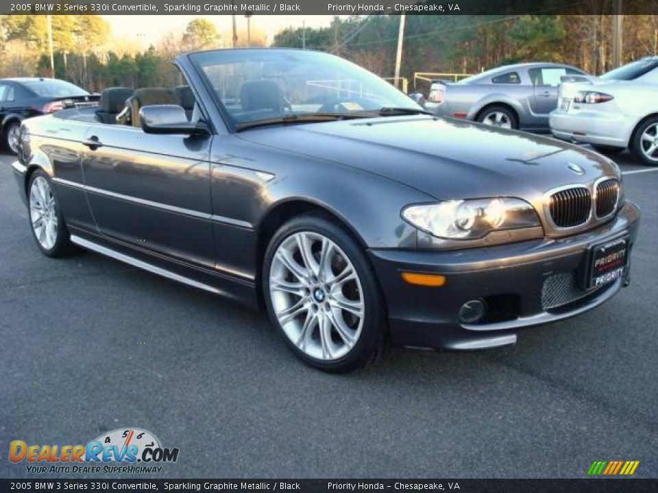 2005 BMW 3 Series 330i Convertible Sparkling Graphite Metallic / Black Photo #6