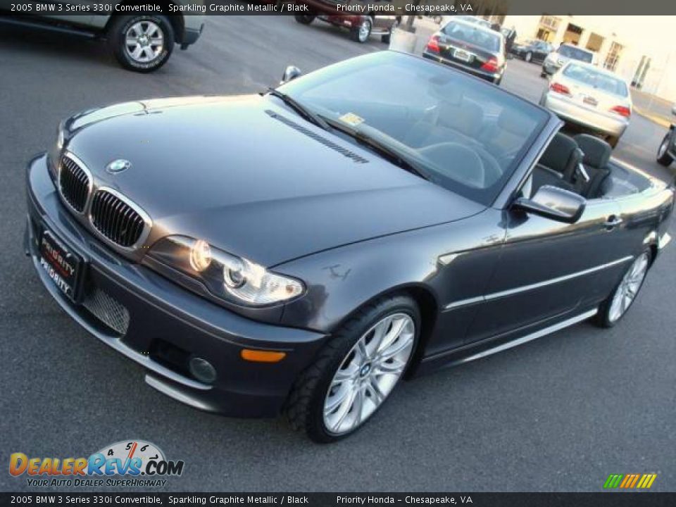 2005 BMW 3 Series 330i Convertible Sparkling Graphite Metallic / Black Photo #8