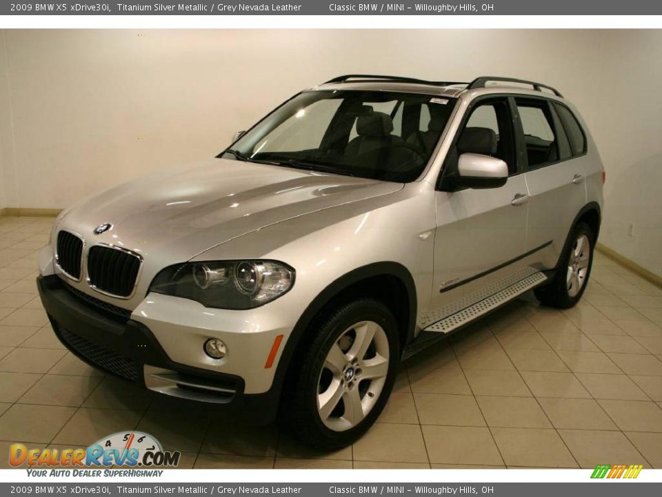2009 BMW X5 xDrive30i Titanium Silver Metallic / Grey Nevada Leather Photo #3
