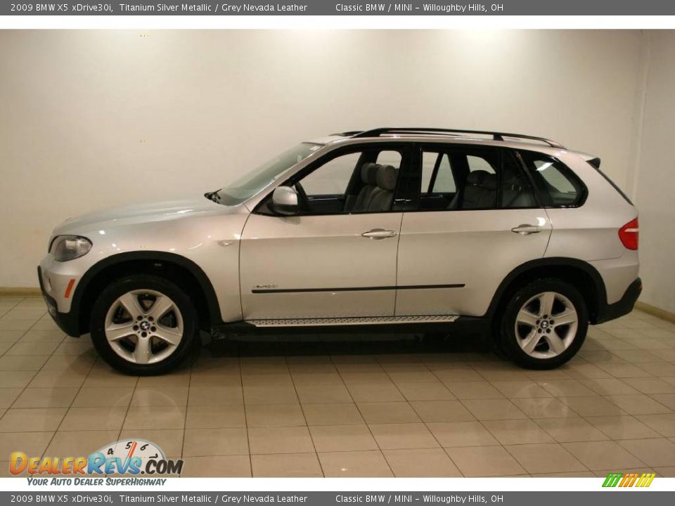 2009 BMW X5 xDrive30i Titanium Silver Metallic / Grey Nevada Leather Photo #4