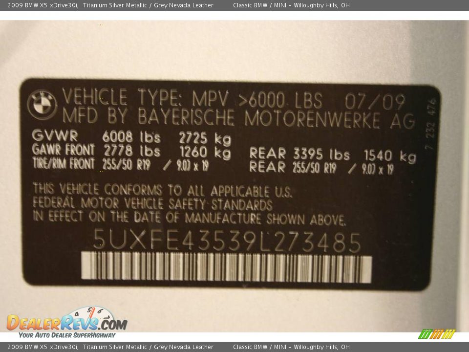 2009 BMW X5 xDrive30i Titanium Silver Metallic / Grey Nevada Leather Photo #21