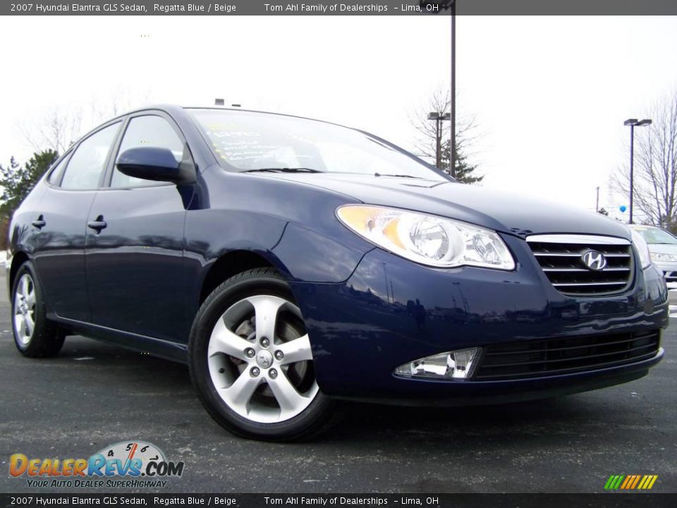 2007 Hyundai Elantra GLS Sedan Regatta Blue / Beige Photo #1