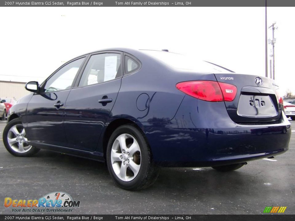 2007 Hyundai Elantra GLS Sedan Regatta Blue / Beige Photo #4