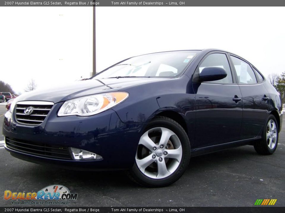 2007 Hyundai Elantra GLS Sedan Regatta Blue / Beige Photo #5