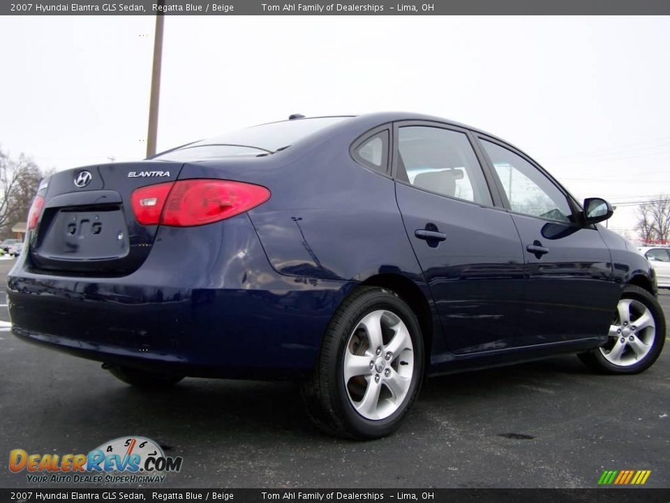 2007 Hyundai Elantra GLS Sedan Regatta Blue / Beige Photo #7