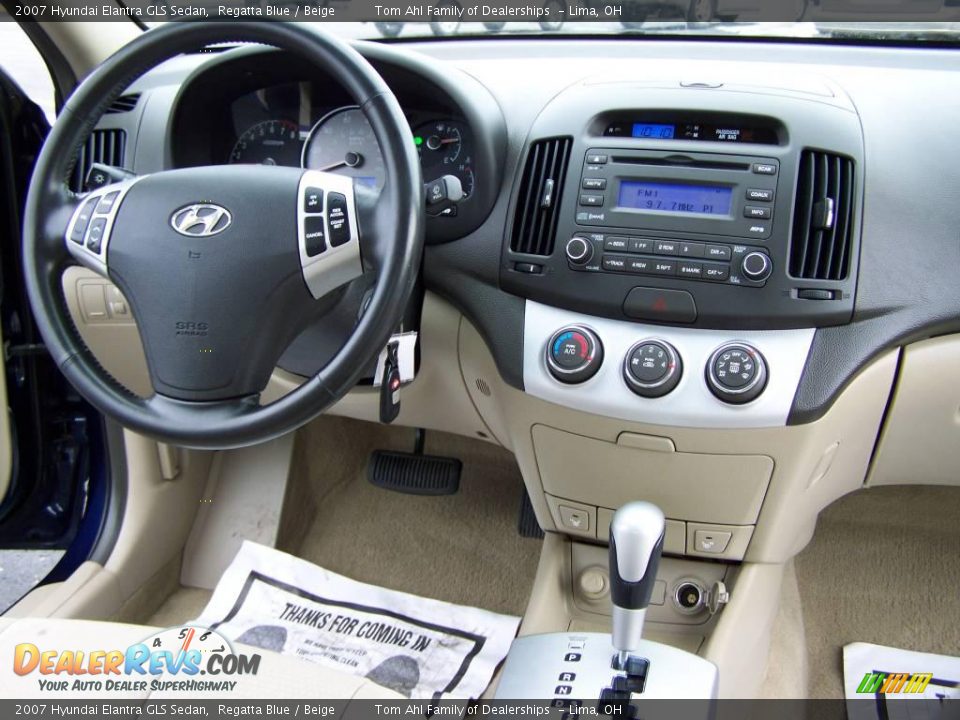 2007 Hyundai Elantra GLS Sedan Regatta Blue / Beige Photo #14