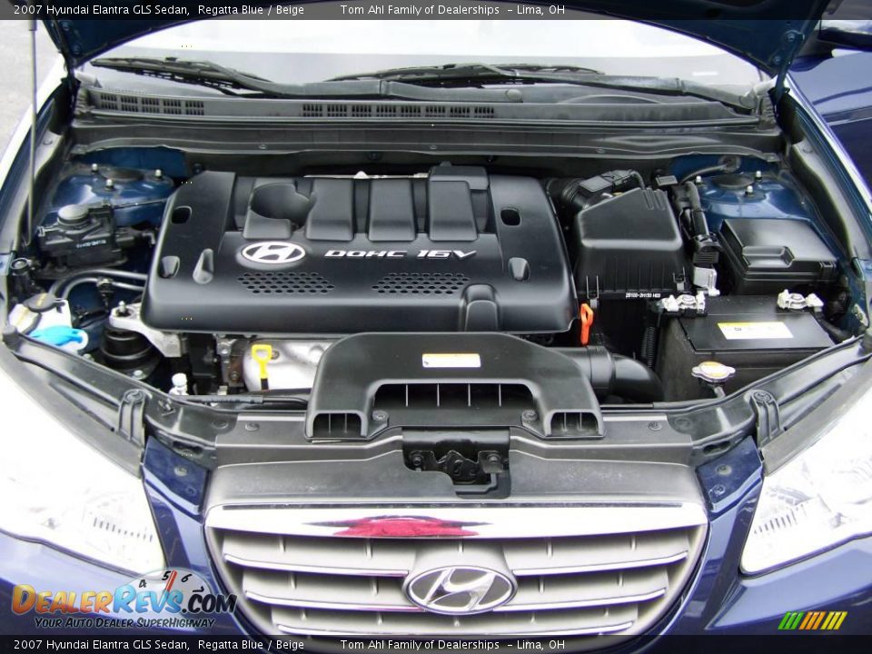 2007 Hyundai Elantra GLS Sedan Regatta Blue / Beige Photo #16