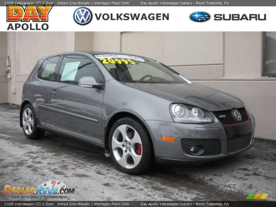 2008 Volkswagen GTI 2 Door United Grey Metallic / Interlagos Plaid Cloth Photo #1