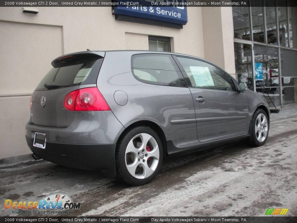 2008 Volkswagen GTI 2 Door United Grey Metallic / Interlagos Plaid Cloth Photo #3