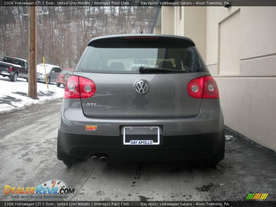 2008 Volkswagen GTI 2 Door United Grey Metallic / Interlagos Plaid Cloth Photo #8