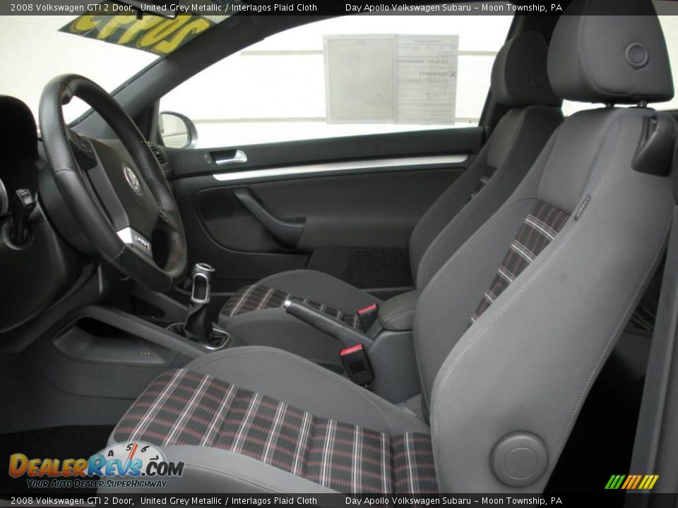 2008 Volkswagen GTI 2 Door United Grey Metallic / Interlagos Plaid Cloth Photo #9
